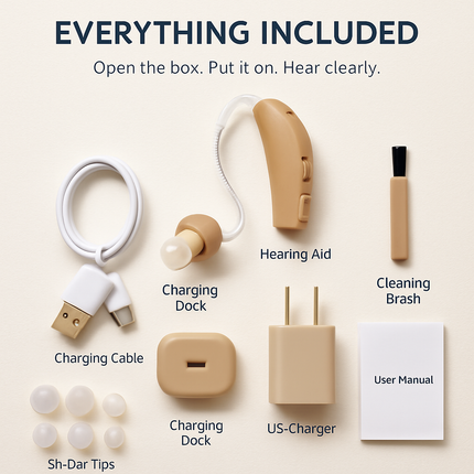 Digital Ear Hearing Aid Kit - Clear, Everyday Use
