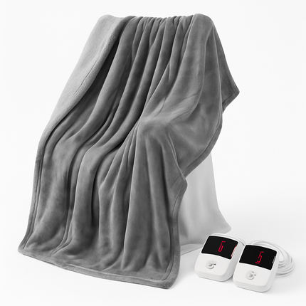 Queen Size Fleece Heated Blanket with Dual Controls