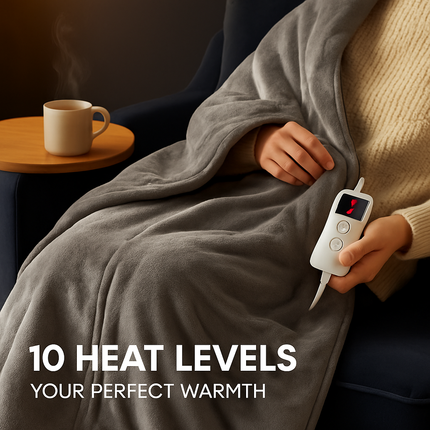 Queen Size Fleece Heated Blanket with Dual Controls
