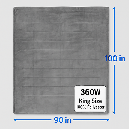 Queen Size Fleece Heated Blanket with Dual Controls