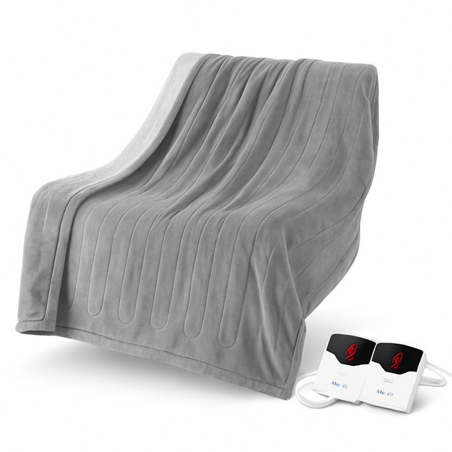 Queen Size Fleece Heated Blanket with Dual Controls