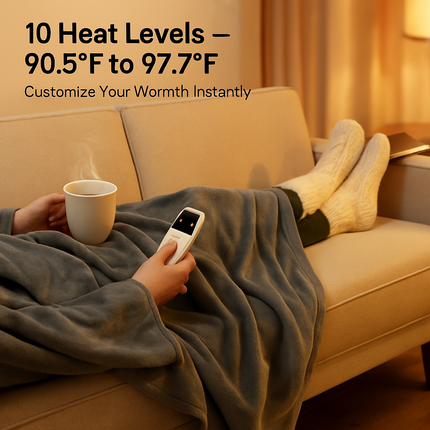 Queen Size Fleece Heated Blanket with Dual Controls