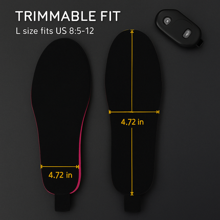 Heated Insoles with Adjustable Temperature for Outdoors