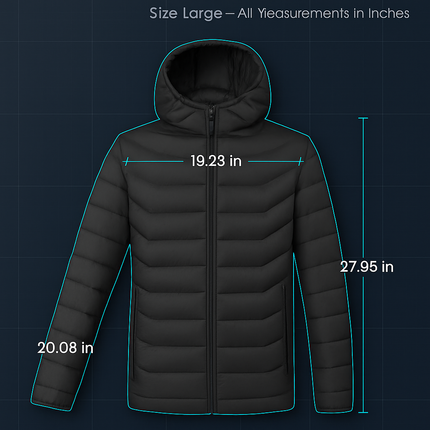Heated Jacket - Lightweight Hooded Coat for Winter Warmth