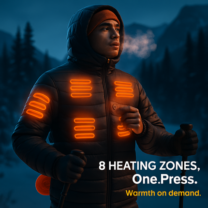 Heated Jacket - Lightweight Hooded Coat for Winter Warmth