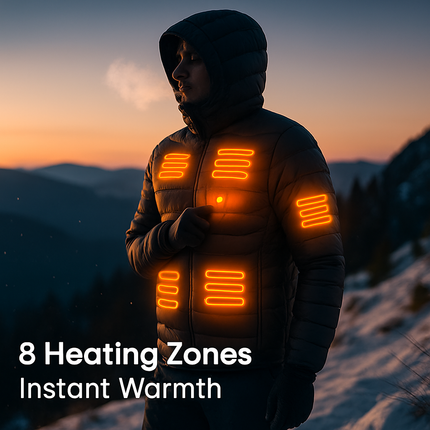 Heated Jacket - Lightweight Hooded Coat for Winter Warmth