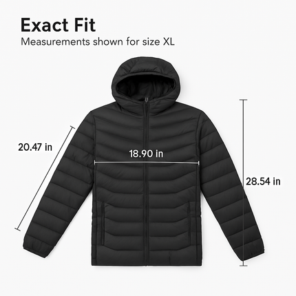 Heated Jacket - Lightweight Hooded Coat for Winter Warmth