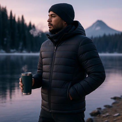 Heated Jacket - Lightweight Hooded Coat for Winter Warmth
