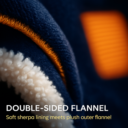 Wearable Heated Throw Blanket Double-Sided Flannel Portable Electric Heating Hoodie For Women Men Machine Washable 3 Heating Levels Battery Operated