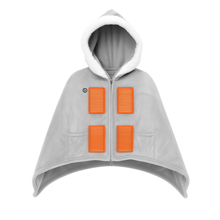 Wearable Heated Throw Blanket Double-Sided Flannel Portable Electric Heating Hoodie For Women Men Machine Washable 3 Heating Levels Battery Operated
