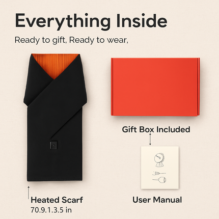 Electric Heated Winter Scarf USB Heating Neck Wrap Unisex Heated Neck Shawl Soft Warm Scarves with 3 Heating Modes for Outdoor Cycling Skiing Skating