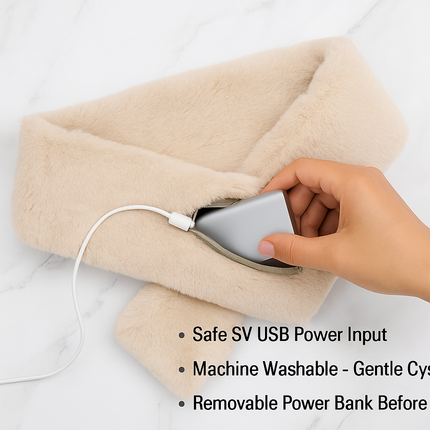 Electric Heated Scarf with USB Power - Unisex