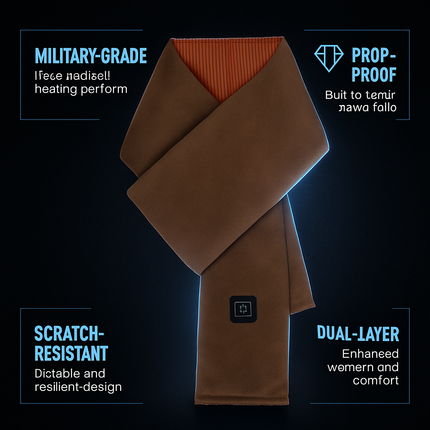 Electric Heated Winter Scarf USB Heating Neck Wrap Unisex Heated Neck Shawl Soft Warm Scarves with 3 Heating Modes for Outdoor Cycling Skiing Skating