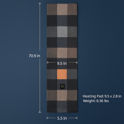 Electric Heated Winter Scarf USB Heating Neck Wrap Unisex Heated Neck Shawl Soft Warm Scarves with 3 Heating Modes for Outdoor Cycling Skiing Skating