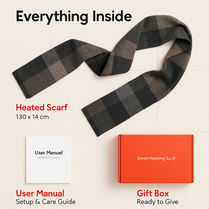 Electric Heated Winter Scarf USB Heating Neck Wrap Unisex Heated Neck Shawl Soft Warm Scarves with 3 Heating Modes for Outdoor Cycling Skiing Skating