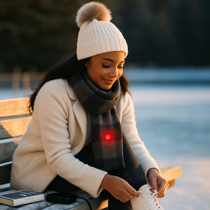 Electric Heated Winter Scarf USB Heating Neck Wrap Unisex Heated Neck Shawl Soft Warm Scarves with 3 Heating Modes for Outdoor Cycling Skiing Skating