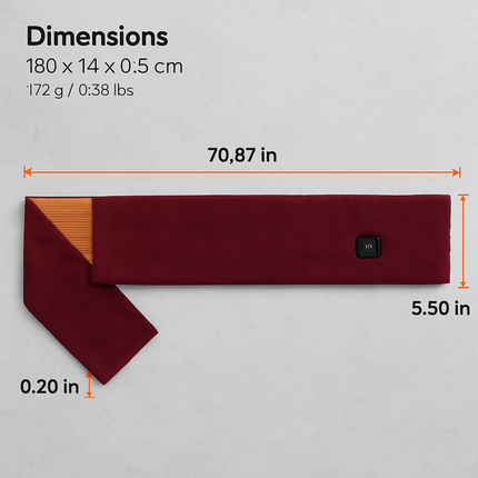 Electric Heated Winter Scarf USB Heating Neck Wrap Unisex Heated Neck Shawl Soft Warm Scarves with 3 Heating Modes for Outdoor Cycling Skiing Skating