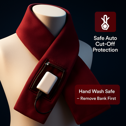 Electric Heated Winter Scarf USB Heating Neck Wrap Unisex Heated Neck Shawl Soft Warm Scarves with 3 Heating Modes for Outdoor Cycling Skiing Skating