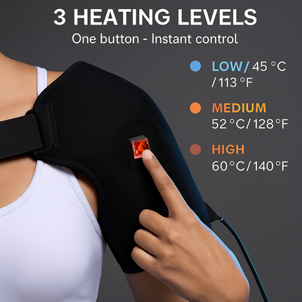Heated Shoulder Brace with 3-Level Heating for Pain Relief