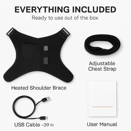 Heated Shoulder Brace with 3-Level Heating for Pain Relief