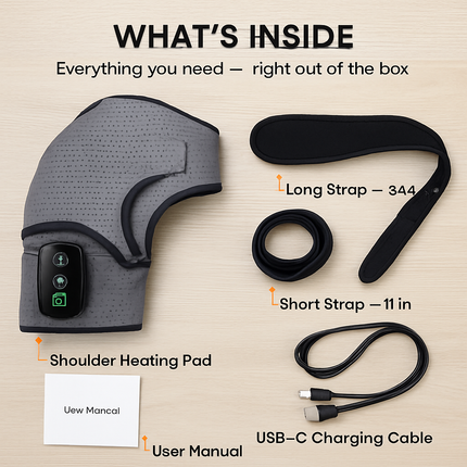 Cordless Heated Shoulder Wrap Massager for Relief