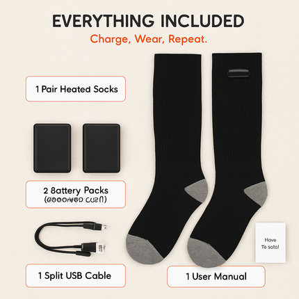 Heated Socks for Men and Women with 4 Temperature Levels