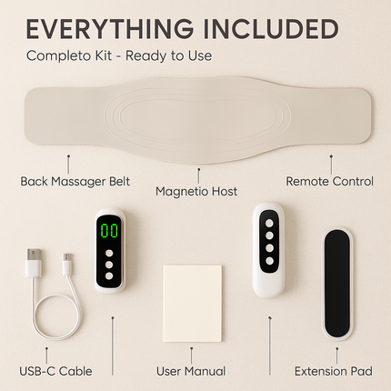 EMS Lower Back Massager Heating Pad Cordless Heating Pad for Back Belly Waist with Remote Magnetic Host 8 Modes 19 Intensity Levels 3 Heating Levels