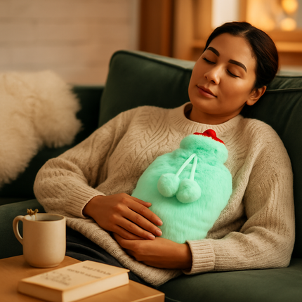Plush-Cover 2L Hot Water Bottle for Pain Relief & Comfort