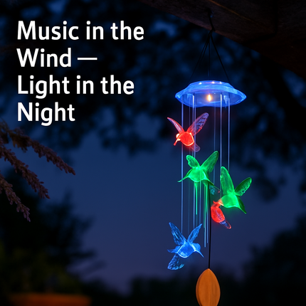 Solar Butterfly Wind Chime with Aluminum Tubes 7 Color Changing Wind Chime for Outside IP44 Waterproof Outdoor Garden Yard Decor