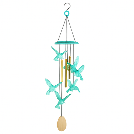 Solar Butterfly Wind Chime with Aluminum Tubes 7 Color Changing Wind Chime for Outside IP44 Waterproof Outdoor Garden Yard Decor