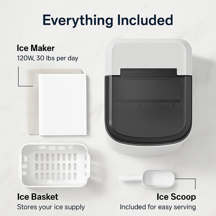 Countertop Ice Maker with Bullet Ice for Home & Office