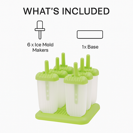 Popsicle Molds 6-Cavity Reusable Ice Pop Maker