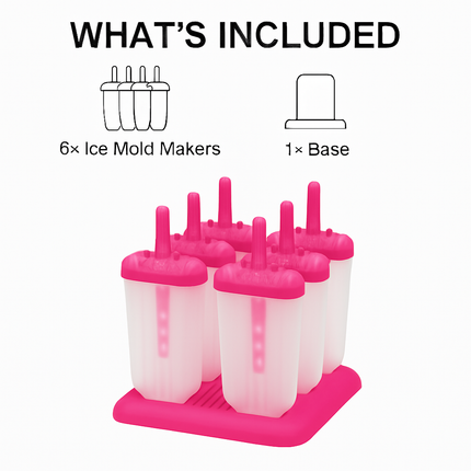 Popsicle Molds 6-Cavity Reusable Ice Pop Maker