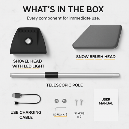 3-in-1 Car Snow Removal Shovel with Lights