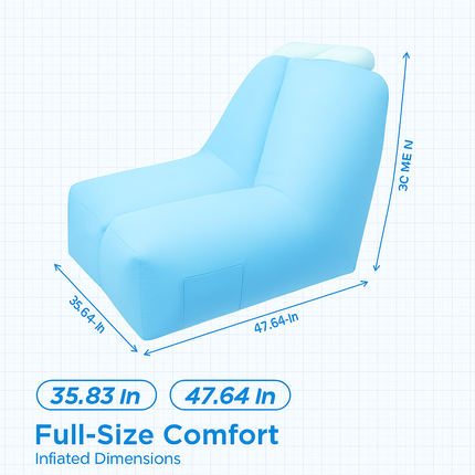 Inflatable Lounger Air Sofa Chair Couch w/ Portable Organizing Bag Waterproof Anti-Leaking for Backyard Lakeside Beach Traveling Camping Picnics