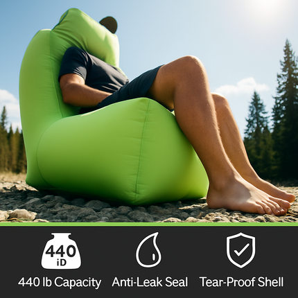 Inflatable Lounger Air Sofa Chair Couch w/ Portable Organizing Bag Waterproof Anti-Leaking for Backyard Lakeside Beach Traveling Camping Picnics