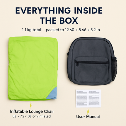 Inflatable Lounger Air Sofa Chair Couch w/ Portable Organizing Bag Waterproof Anti-Leaking for Backyard Lakeside Beach Traveling Camping Picnics