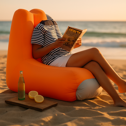 Inflatable Lounger Air Sofa Chair Couch w/ Portable Organizing Bag Waterproof Anti-Leaking for Backyard Lakeside Beach Traveling Camping Picnics