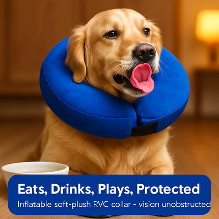 Inflatable Pet Collar for Wounds, Adjustable Comfort