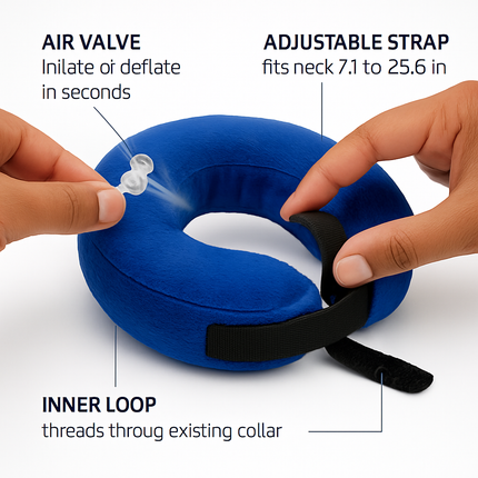 Inflatable Pet Collar for Wounds, Adjustable Comfort