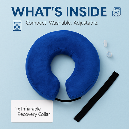 Inflatable Pet Collar for Wounds, Adjustable Comfort