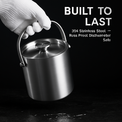 Double-Wall Stainless Steel Ice Bucket for Parties