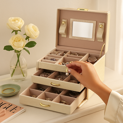 Jewelry Case Organizer: Lockable Travel Box