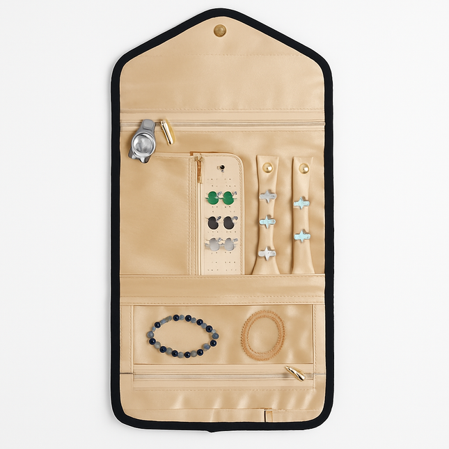 Travel Jewelry Organizer Case for Safe Foldable Storage