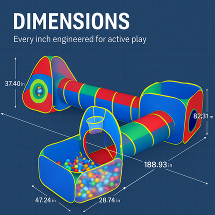 Kids Ball Pit Tents Pop Up Playhouse with Tunnels