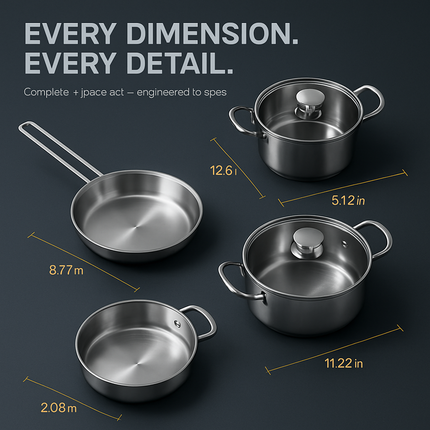 Stainless Steel Cookware Set for Induction Stovetops