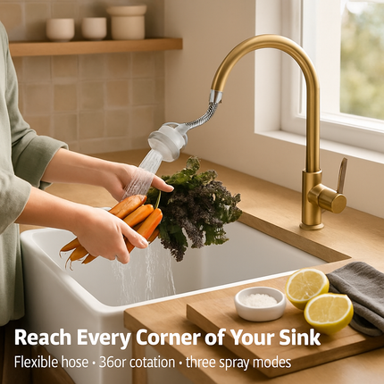 Movable Kitchen Tap Head with Rotatable Swivel and Hose