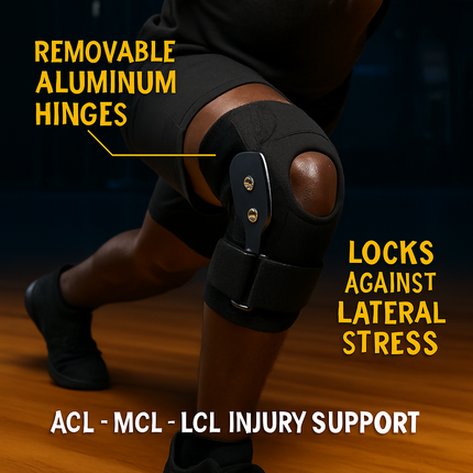Knee Brace Open Patella with Adjustable Hinges for Sports