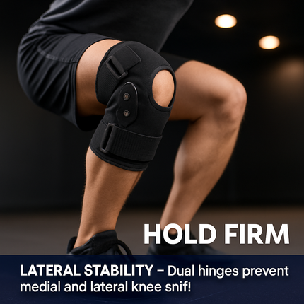 Knee Brace Open Patella with Adjustable Hinges for Sports