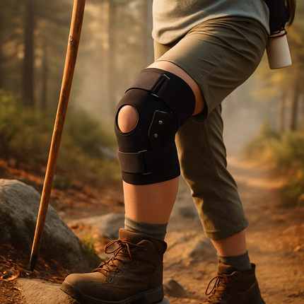 Knee Brace Open Patella with Adjustable Hinges for Sports